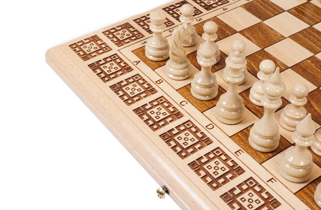 Wooden Chess Set & Backgammon 40 cm | 15.6" - Unumperfectus