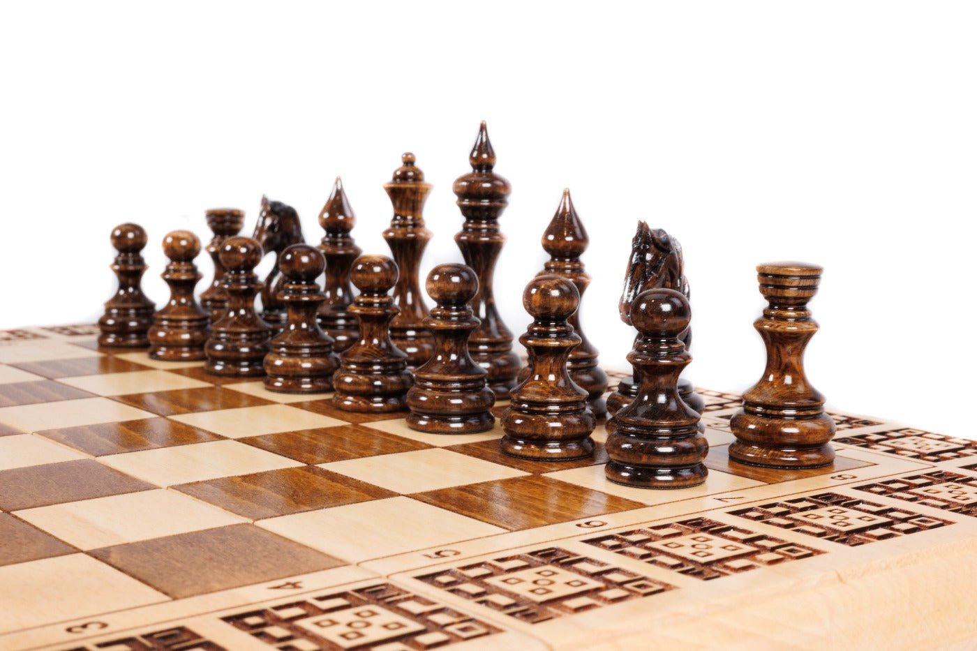 Wooden Chess Set & Backgammon 40 cm | 15.6" - Unumperfectus