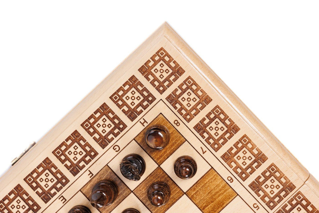 Wooden Chess Set & Backgammon 40 cm | 15.6" - Unumperfectus