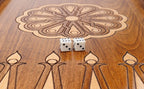 Ornamental Classic chess and backgammon set - chess pieces set up for play