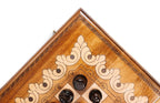 Ornamental Classic chess and backgammon set - close-up of the playing squares