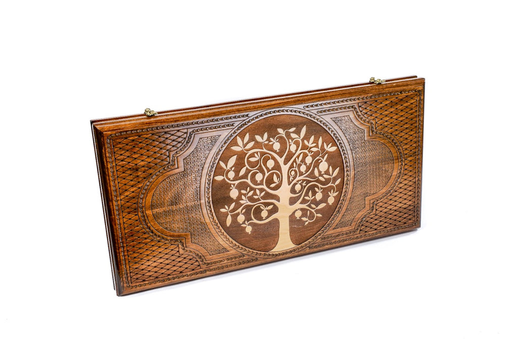 Classic Pomegranate Tree Wooden Backgammon Board - Unumperfectus