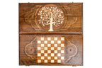 Classic Pomegranate Tree backgammon board - corner detail of the board