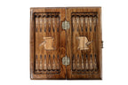Armenian Alphabet backgammon board - side profile showing the craftsmanship