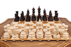 Star Shaped chess set - chess pieces set up for play