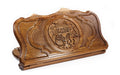 Detailed exterior view of the luxury Coat of Arms of Armenia backgammon set.