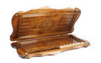 Coat of Arms of Armenia backgammon board - playing pieces and dice arranged on the board
