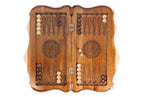 World Map Epoxy backgammon board - close-up of the playing surface