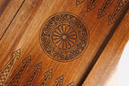 World Map Epoxy backgammon board - hand-carved detail shot