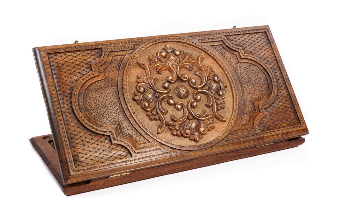 Ornamental wooden backgammon board handcrafted luxury design