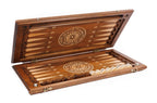 Ornamental backgammon board - close-up of the carved design