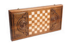 Ornamental backgammon board in wood by Hrachya Ohanyan