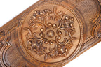 Luxury backgammon board with decorative ornamental wooden artwork