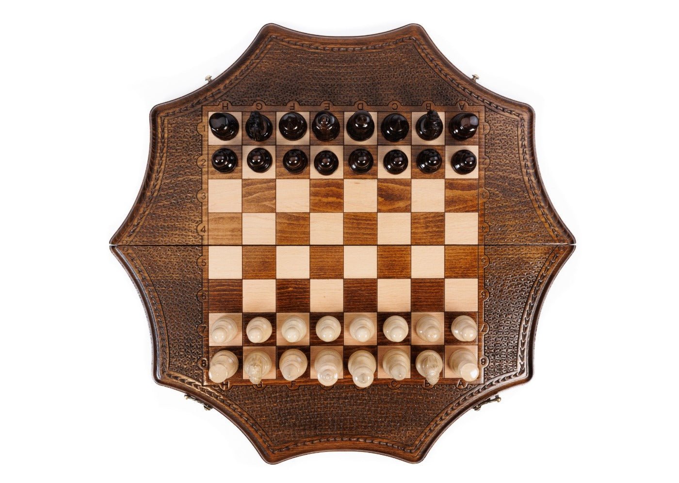 Wooden Carved Chess Set Star-Shaped 50 cm | 19.7" - Unumperfectus