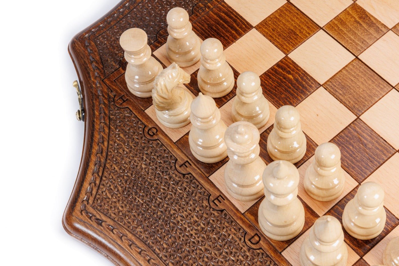 Wooden Carved Chess Set Star-Shaped 50 cm | 19.7" - Unumperfectus