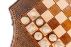 Carved Star Shaped chess set - top-down view of the board