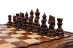 Carved Mount Ararat chess set - detail of the carved border