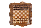 Carved Mount Ararat chess set in wood by Hrachya Ohanyan