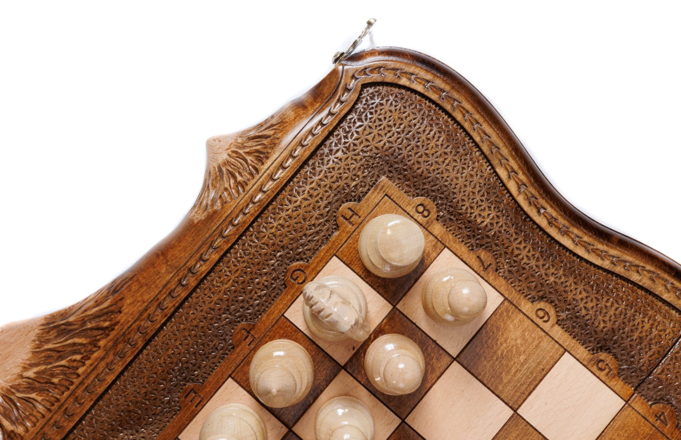 Chess Set Carved with Mount Ararat – Wooden Chess Board - Unumperfectus