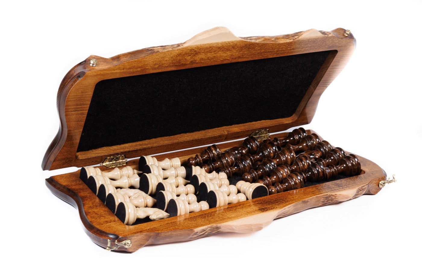 unique carved chess set with Ararat design