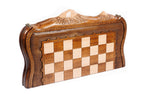 Carved Mount Ararat chess set - close-up of hand-carved chess pieces