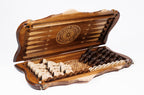Chess Mount Ararat chess and backgammon set - detail of the carved border