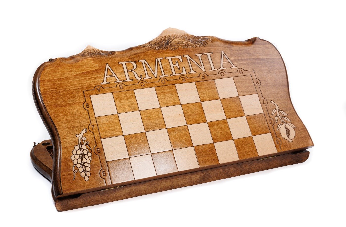 Armenian Motif Wooden Chess Set & Backgammon 60 cm | 23.6" - Unumperfectus