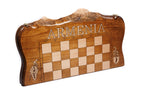 Armenian Motif chess and backgammon set in wood by Hrachya Ohanyan