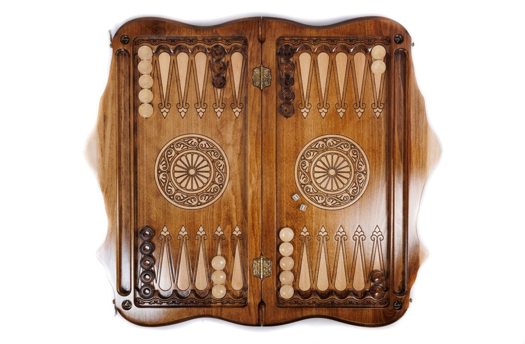 Armenian Motif Wooden Chess Set & Backgammon 60 cm | 23.6" - Unumperfectus