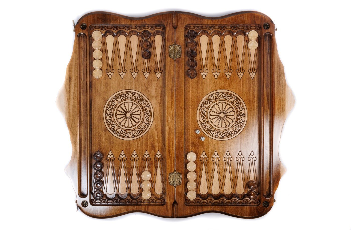 Armenian Motif Wooden Chess Set & Backgammon 60 cm | 23.6" - Unumperfectus