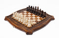 Luxury Armenian chess set with contour outline wooden design
