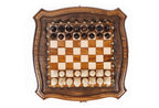 Carved Contour Outline chess set in wood by Hrachya Ohanyan