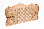 World Map Epoxy Resin backgammon board - side profile showing the craftsmanship