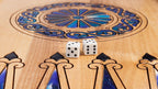 World Map Epoxy Resin backgammon board - angled view