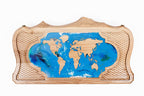 World Map Epoxy Resin backgammon board - open board ready for play