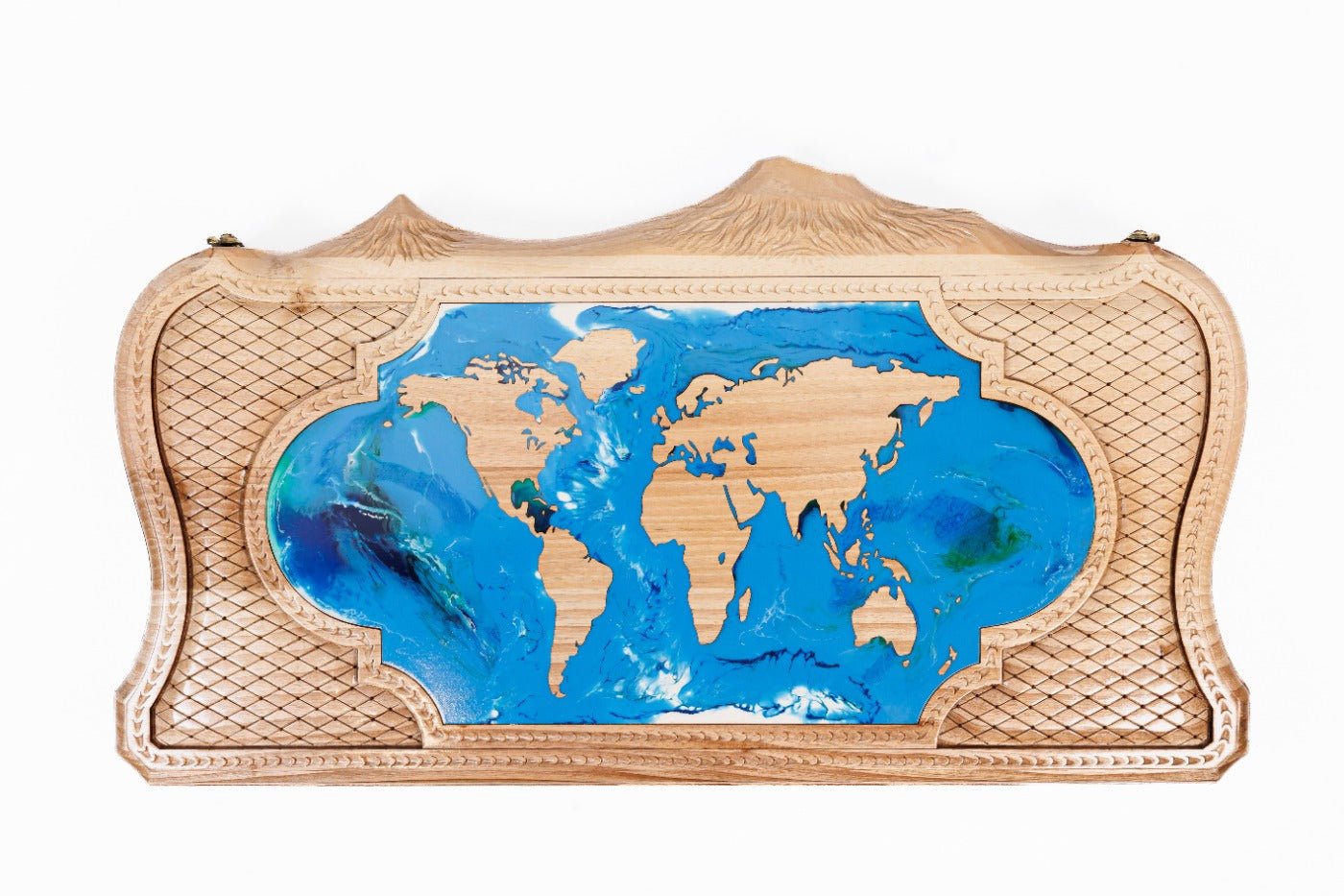 Backgammon Board - World Map & Epoxy Resin - Unumperfectus
