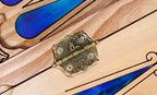 World Map Epoxy Resin backgammon board - close-up of the playing surface