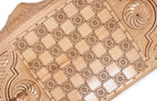 World Map Epoxy Resin backgammon board - hand-carved detail shot