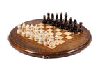 Luxury Armenian circular wooden chess set handcrafted design