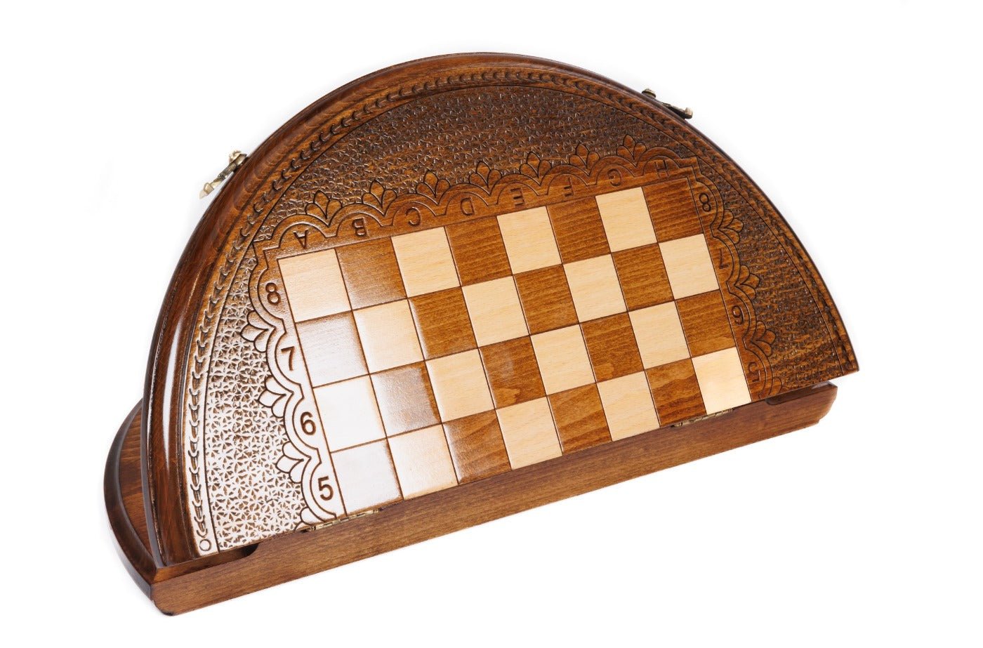 Wooden Carved Chess Set Circular 40 cm | 15.6" - Unumperfectus