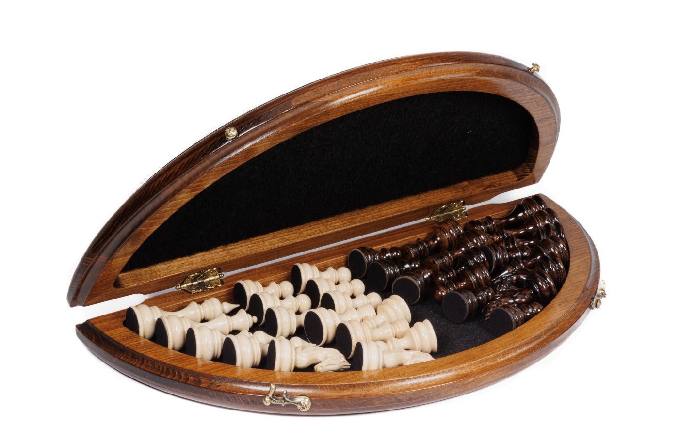 Wooden Carved Chess Set Circular 40 cm | 15.6" - Unumperfectus