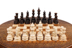 Premium artisan chess set modern circular wooden craftsmanship