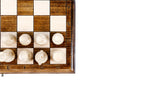 Classic chess set - close-up of the playing squares