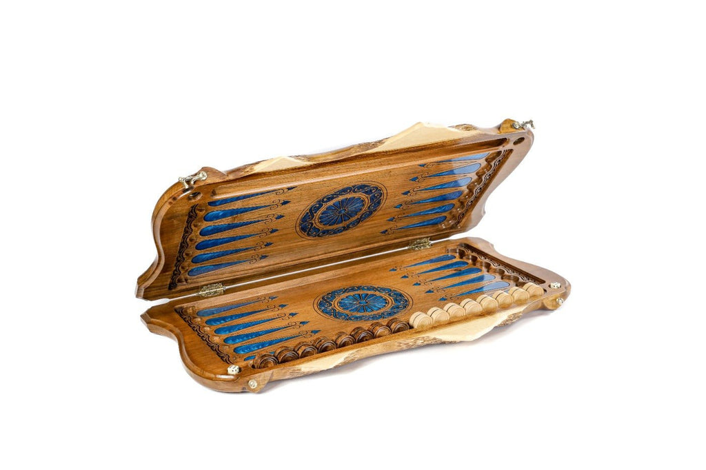Backgammon Board - Coat of Arms of Armenia World Map With Epoxy - Unumperfectus