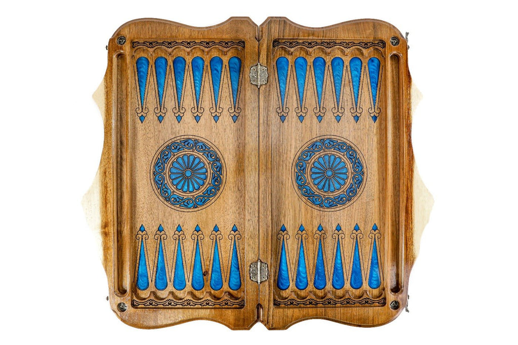 Backgammon Board - Coat of Arms of Armenia World Map With Epoxy - Unumperfectus
