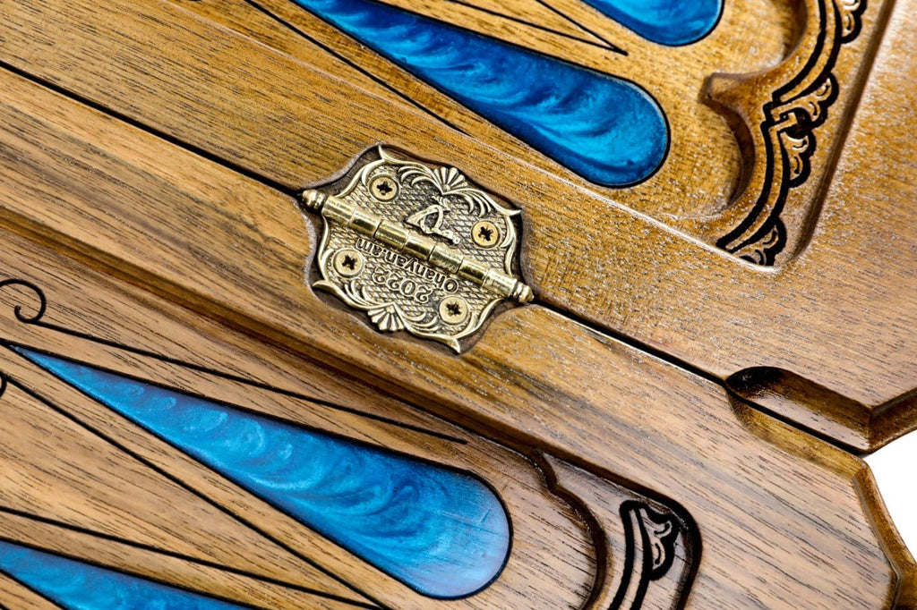 Backgammon Board - Coat of Arms of Armenia World Map With Epoxy - Unumperfectus