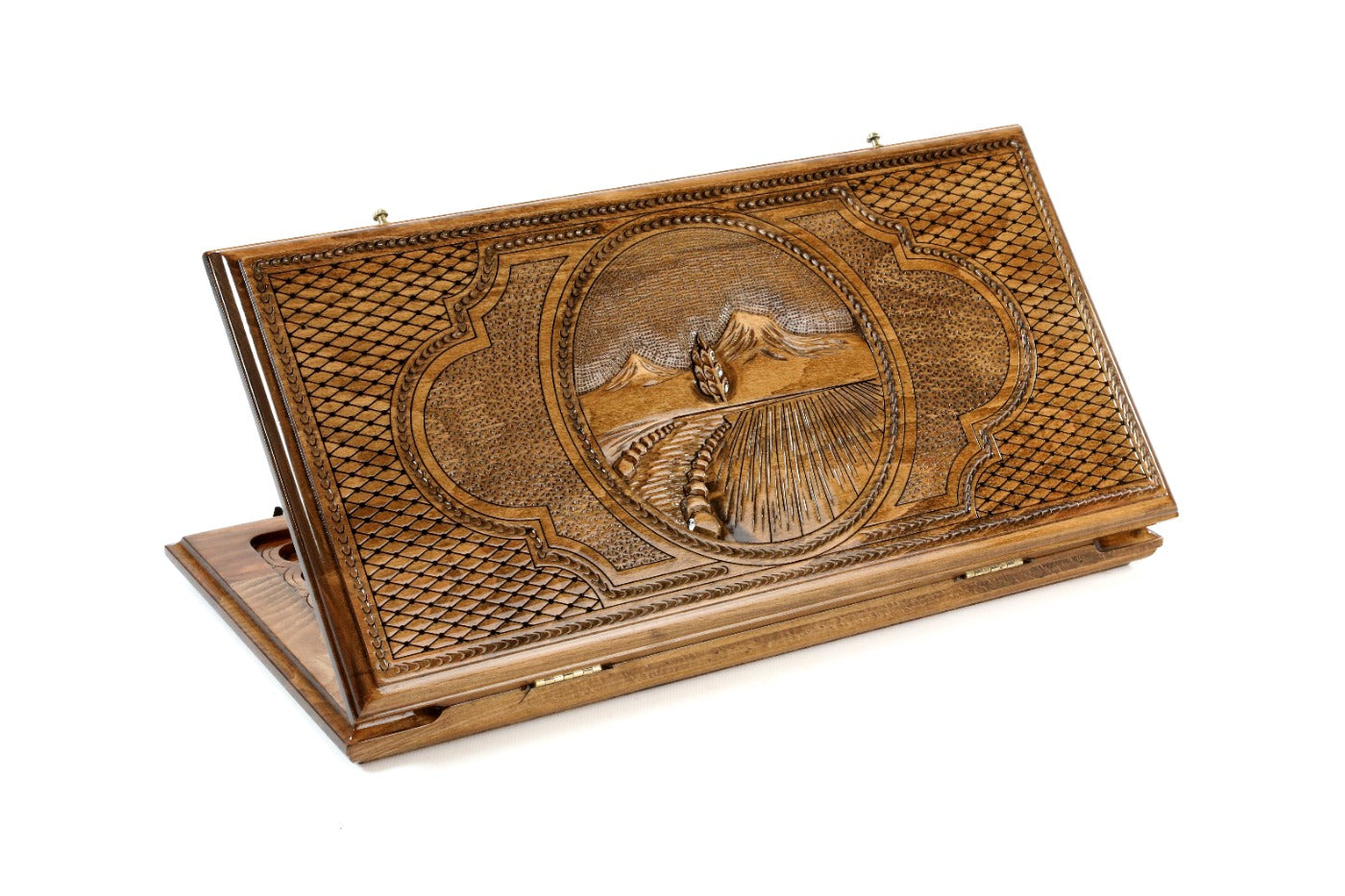 Armenian backgammon board with Ararat inspired design 19.7 inch