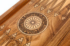 Armenian Ararat Classic backgammon board - detail of the wood grain and finish
