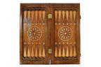 Armenian Alphabet backgammon board - angled view