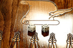 Armenian Alphabet backgammon board - close-up of the playing surface